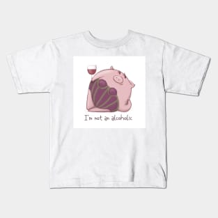 pig with wine Kids T-Shirt